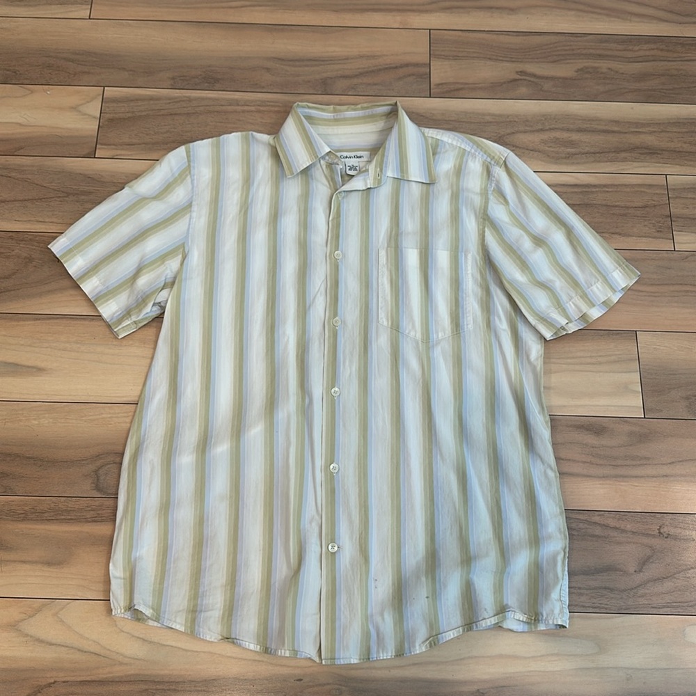 Calvin Klein Mens Short Sleeve Button Down Shirt
